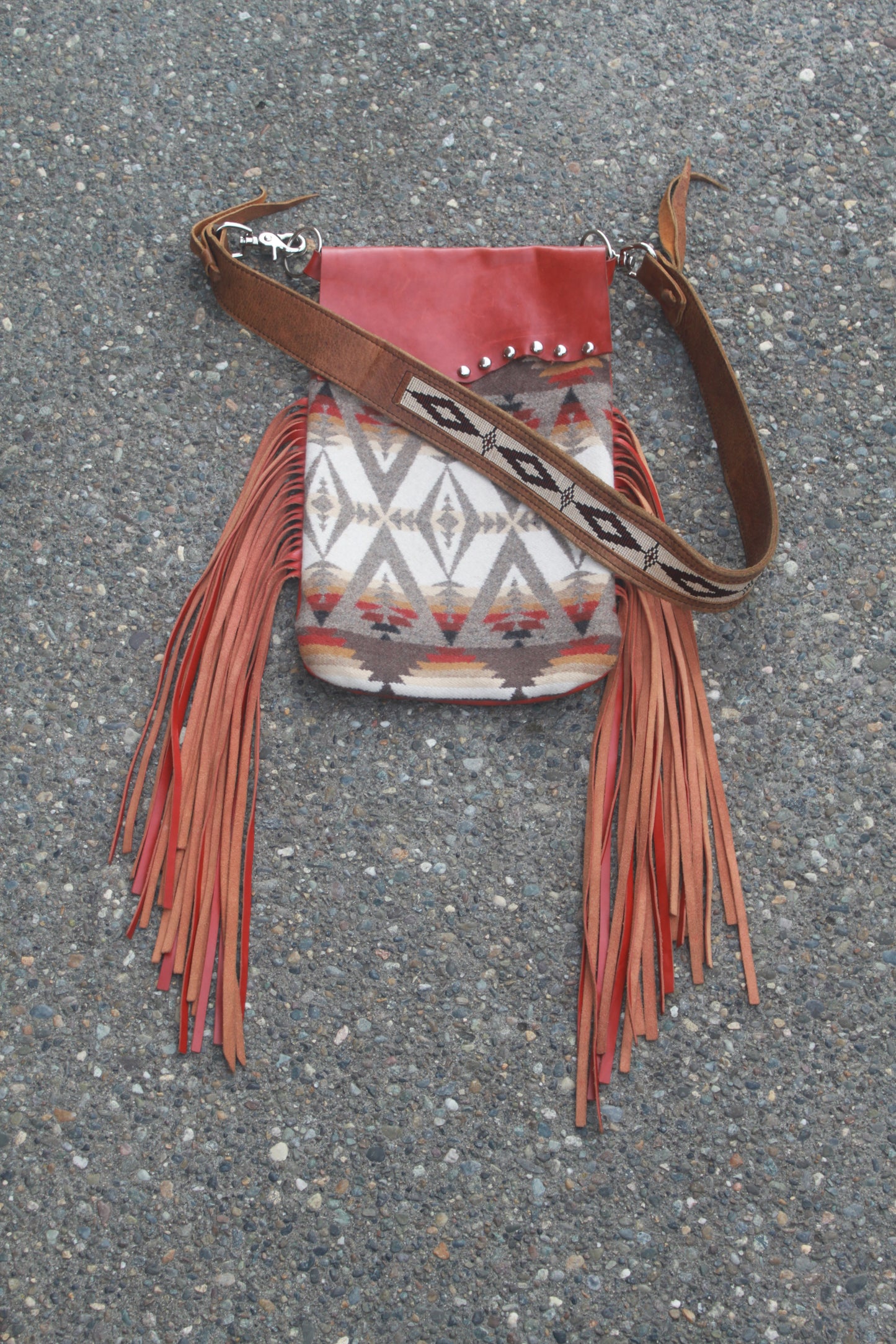Pendelton and red leather fringe