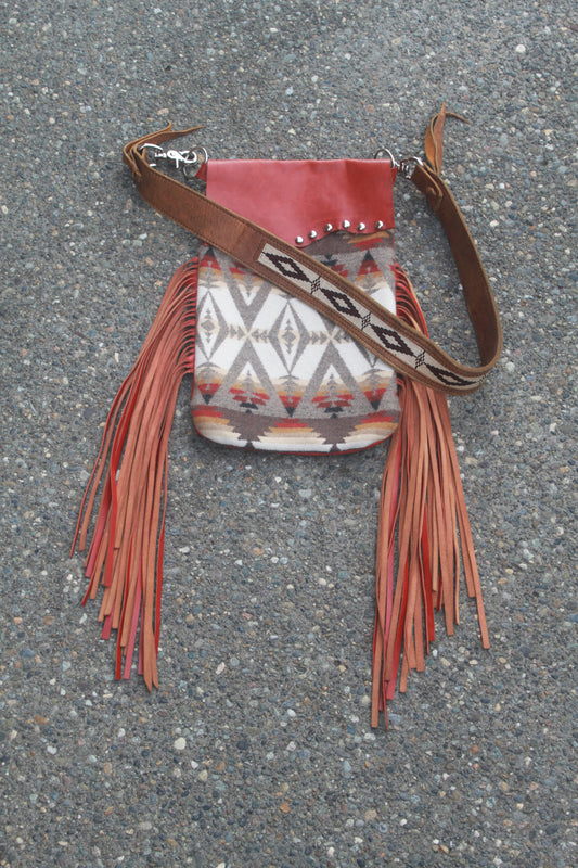 Pendelton and red leather fringe