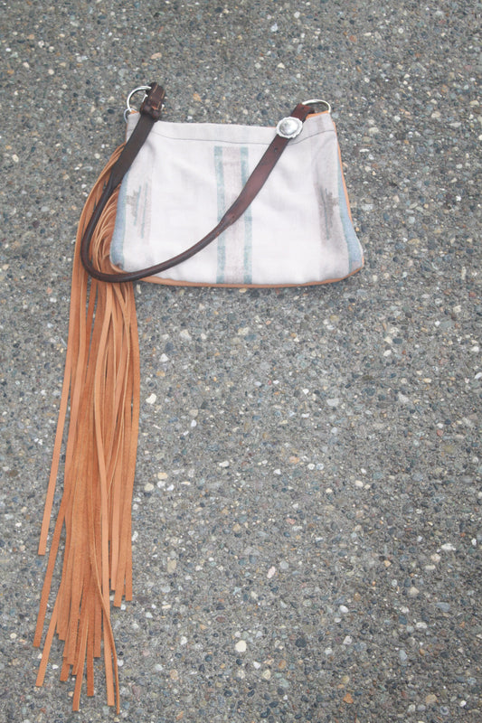 Vintage strap series, Pendelton body with deer skin fringe